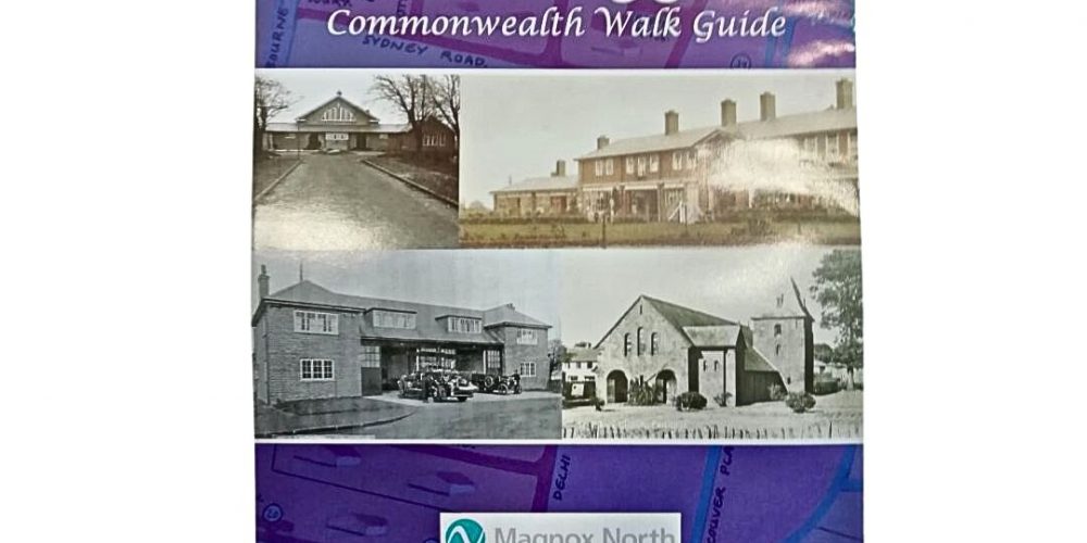 The front cover of the "Eastriggs Commonwealth Walk Guide." It also features some archive photos of Eastriggs.