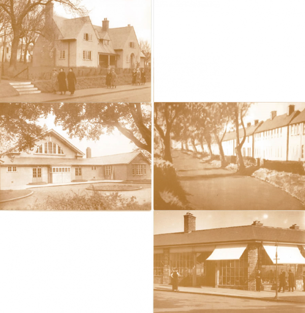 Four reproduction postcards of places local to the museum.