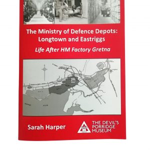 The front cover of "The Ministry of Defence Depots: Longtown and Eastriggs" book with a archive map and photos on it. This book is by Sarah Harper.