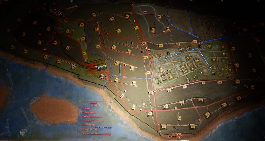 A map on display in The Devil's Porridge Museum.