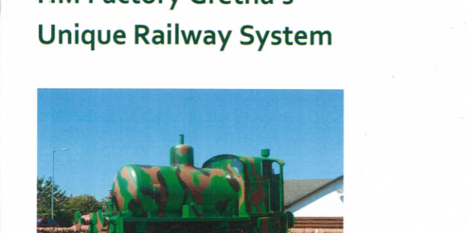 Front cover of H.M. Factory Gretna's Unique Railway System booklet.