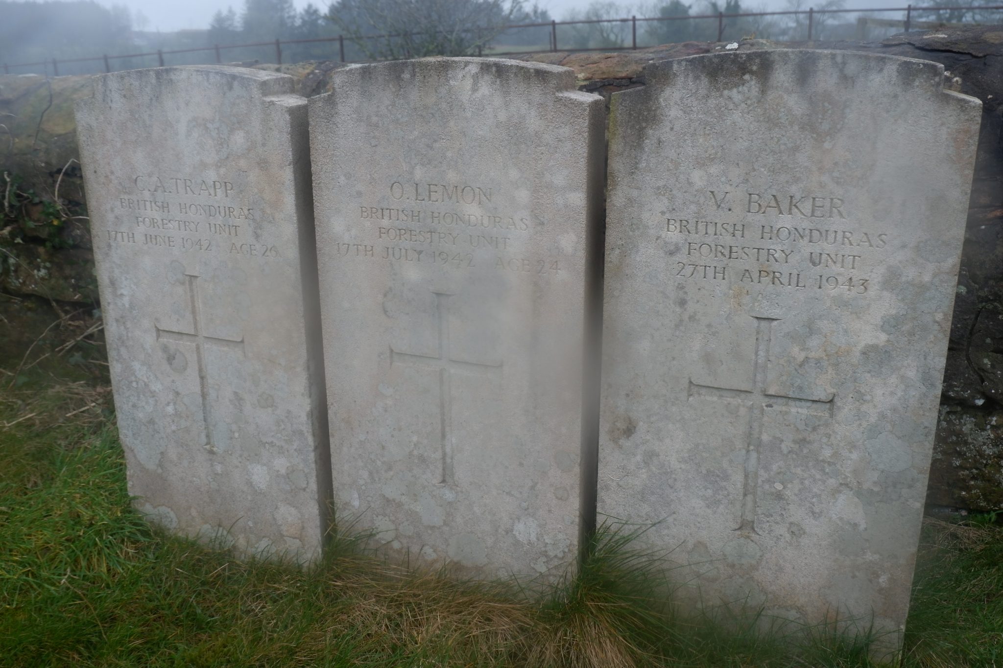 gravestones for british hondurans at kirkpatrick fleming