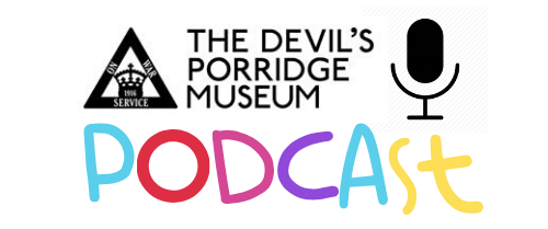 The logo for The Devil's Porridge Museum podcast.