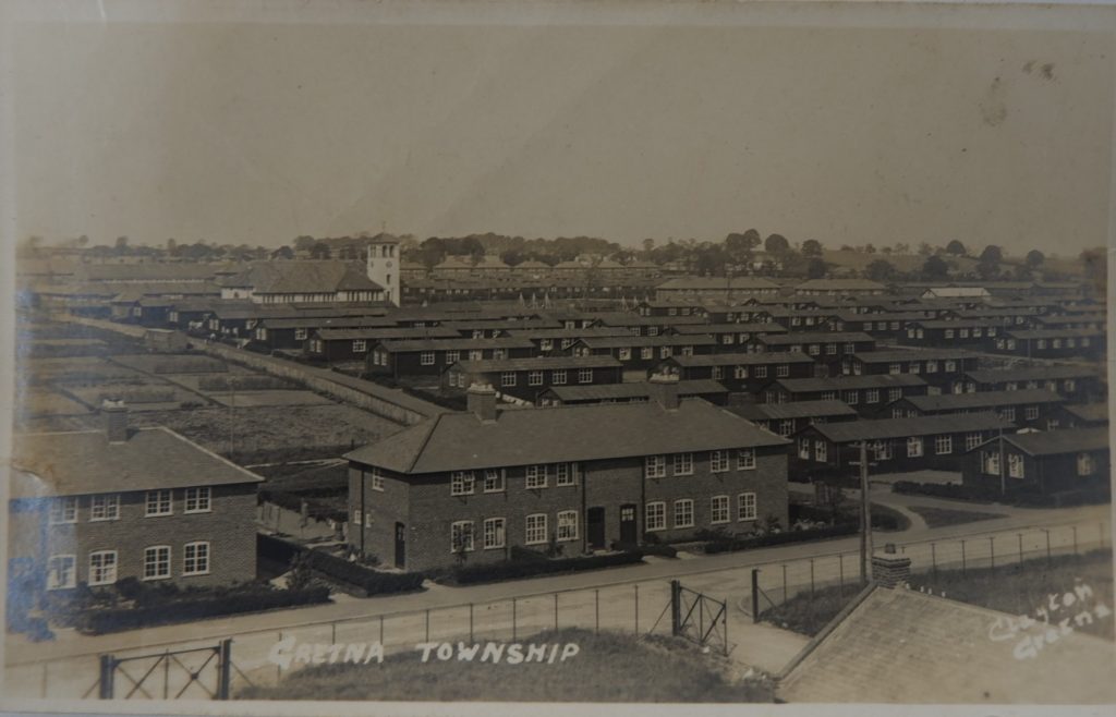 Postcard of Gretna township in the past.