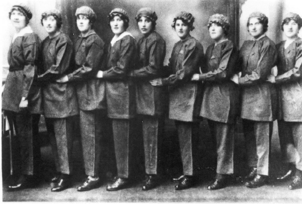 A group of Gretna Girls in uniform.