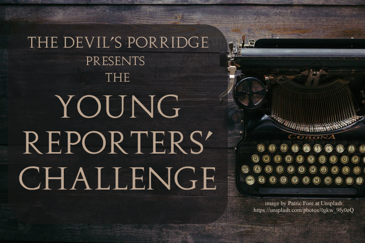 A poster for a Young Reporters' Challenge from March 2021.