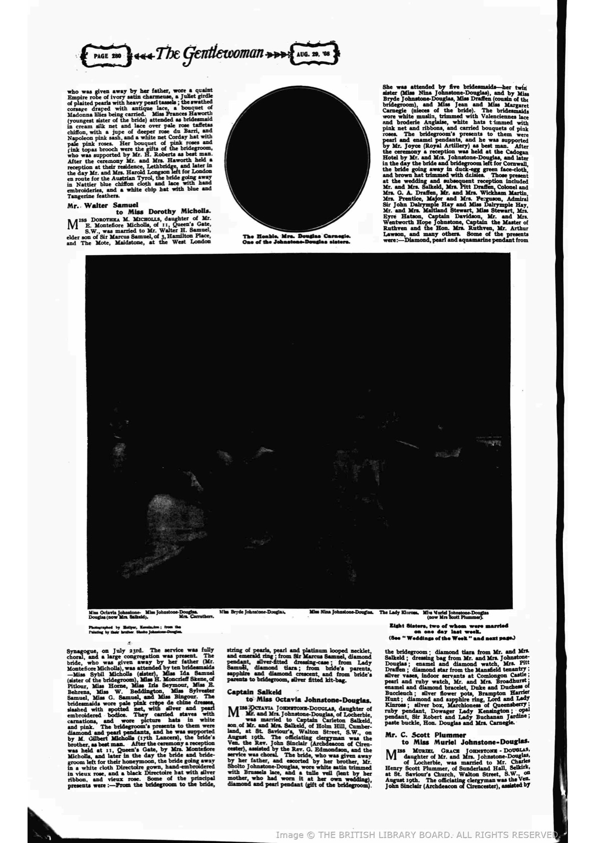 A newspaper article with a very dark photo.