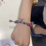 One bracelet made by a young person at The Devil's Porridge Museum's jewellery making workshop.