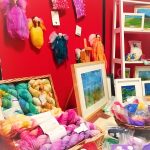 A selection of framed designs wool and needlefelt fairies made by the Scotia Crafters.