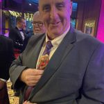 Another member of our museum team dressed very smartly at the Thistle Awards at the South of Scotland. A toy bear is peering out of his jacket.