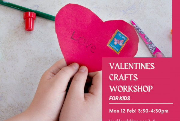 Poster for a Free Kids Valentines Craft Workshop at The Devil's Porridge Museum on Monday 12th February 2024.