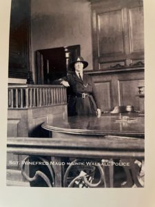 A photo of Winifred Maud McLintic in her police uniform from when she worked at the Walsall Police.