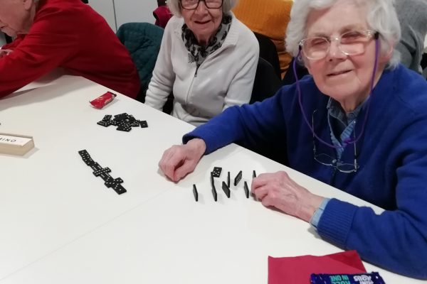 ICordite club games 22nd April 2024 7 Two happy members of Cordite Club playing dominos.