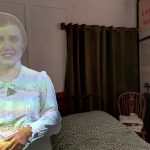 A hologram of a munition worker on display in The Devil's Porridge Museum.