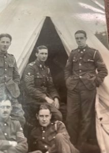 Group of people in military uniforms including Tom Bonsor.