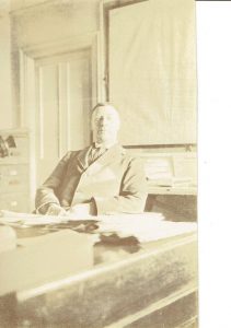 Egerton Sayer at his desk during his time at H.M. Factory Gretna.