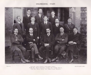 The engineering staff at H.M. Factory Gretna from the Mossband Farewell Magazine.
