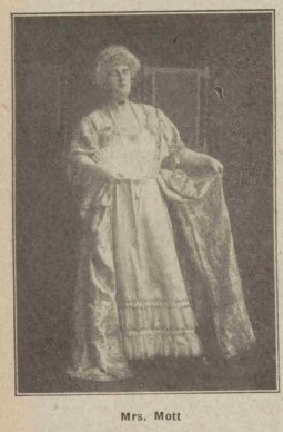 Eileen Russell Odell or Mrs Mott in costume for one of her stage performances.