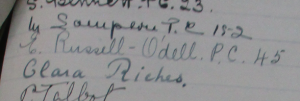 Some handwritten text including the words E. Russell Odell P.C. in a petition to Winston Churchill in 1918.