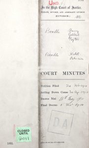 Divorce papers for Violet and Harry.