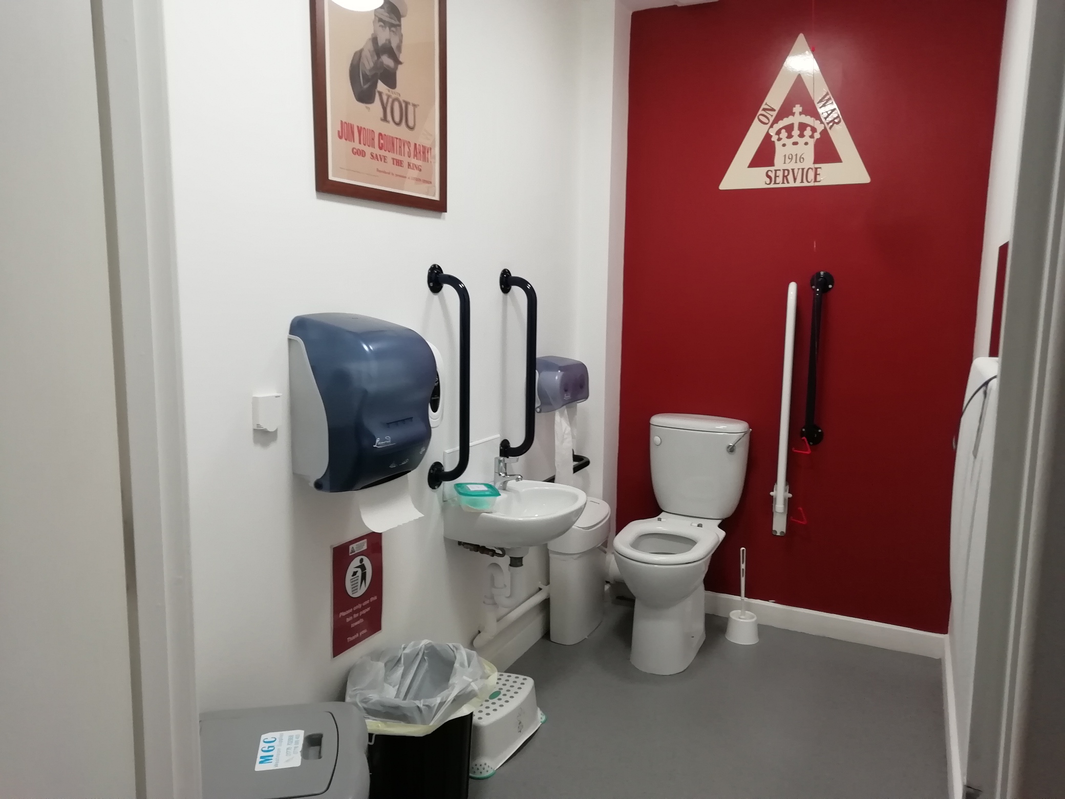 Inside The Devil's Porridge Museum's accessible toilet.