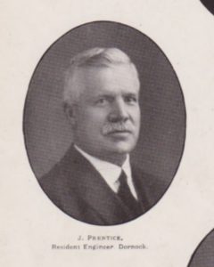 Portrait of Resident Engineer in Dornock, J. Prentice from the Dornock Souvenir Magazine.