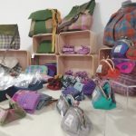 The Scotia Crafters handmade bags and purses on display as part of the exhibition.