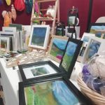 Handmade needle felt pictures, fairies and birds made by the Scotia Crafters on display in The Devil's Porridge Museum's education room.