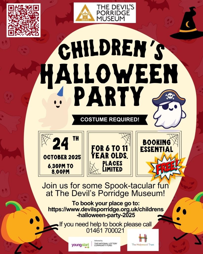 Children's Halloween Party on 24th October 2025 for 6 to 11 year olds. This activity is free, but booking is essential.