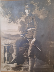 Sydney Alexander Scott in his military uniform. This is a black and white photo from the past.